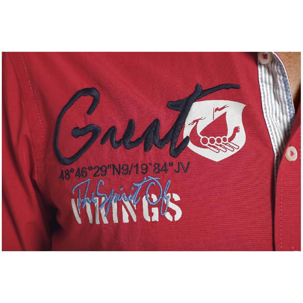 Jan Vanderstorm Kurzarmhemd FREYDIS Rot