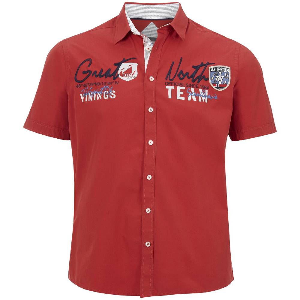 Jan Vanderstorm Kurzarmhemd FREYDIS rot