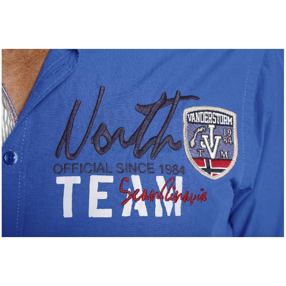 Jan Vanderstorm Kurzarmhemd FREYDIS Royal Blau