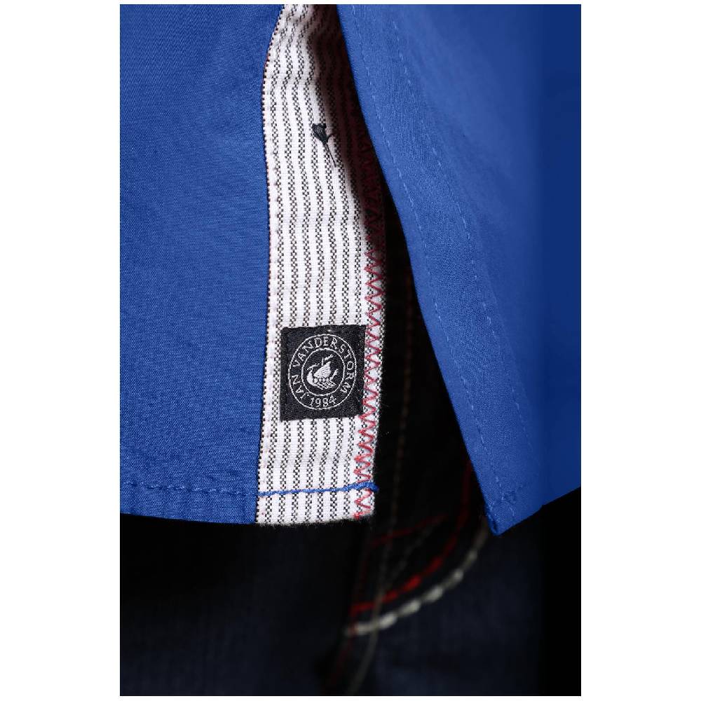 Jan Vanderstorm Kurzarmhemd FREYDIS Royal Blau