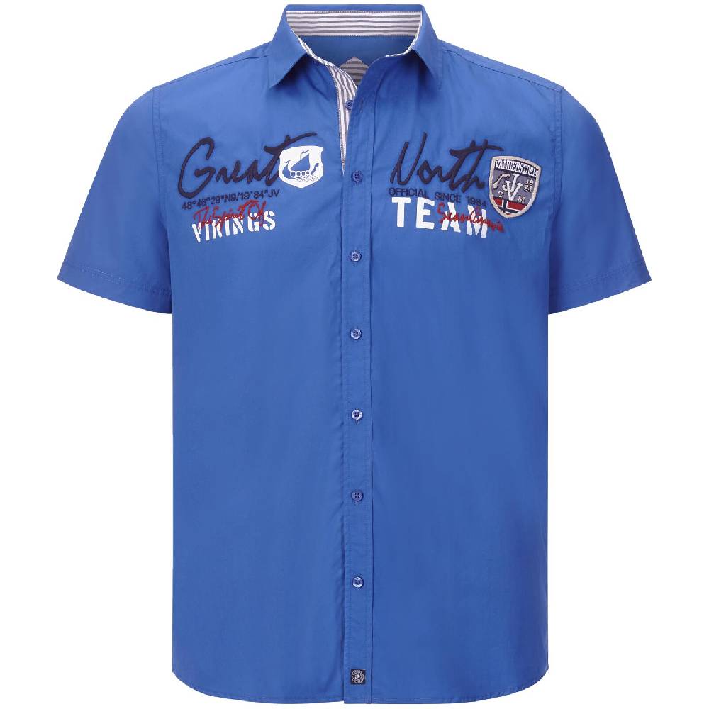 Jan Vanderstorm Kurzarmhemd FREYDIS royal blau