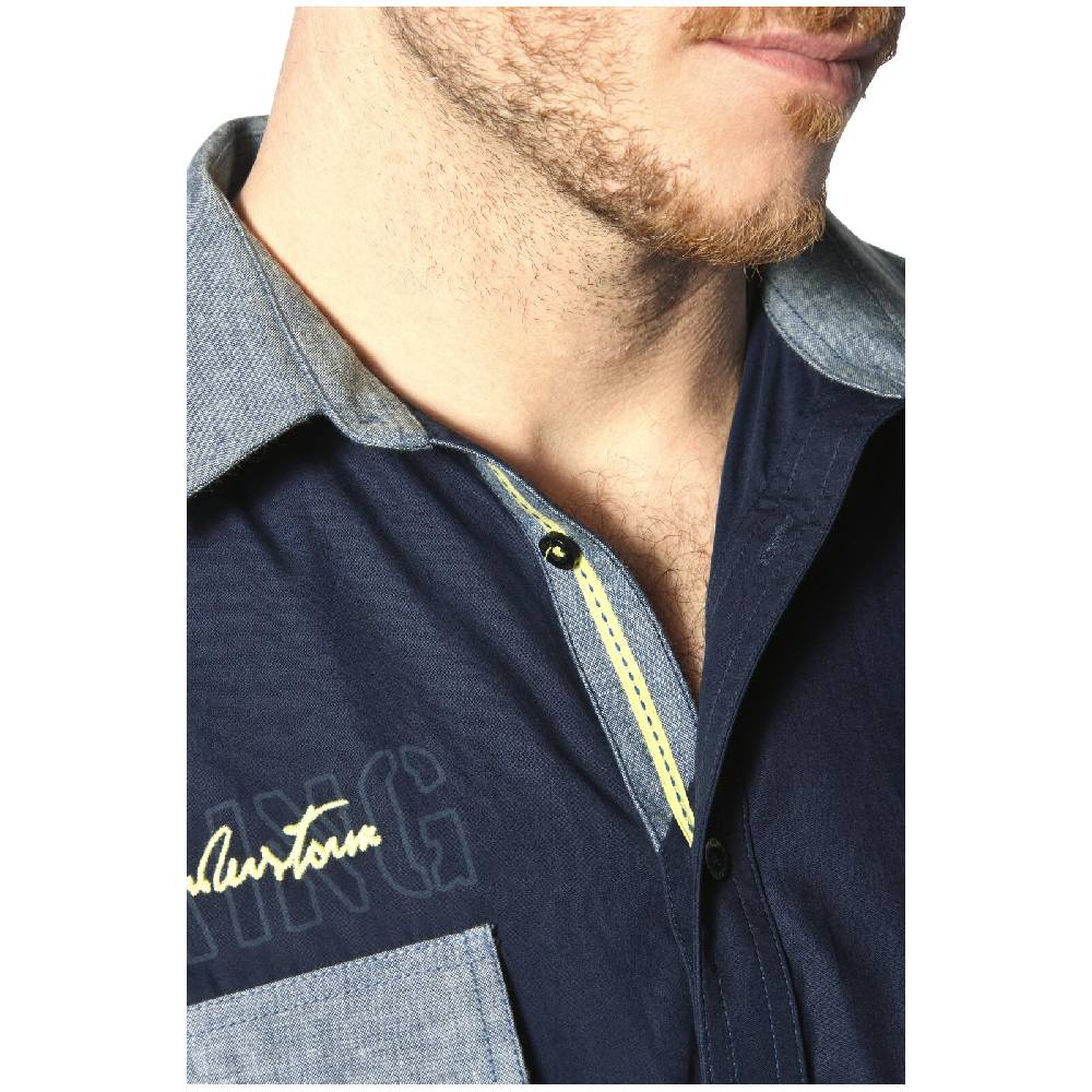 Jan Vanderstorm Kurzarmhemd HERKKO Dunkelblau