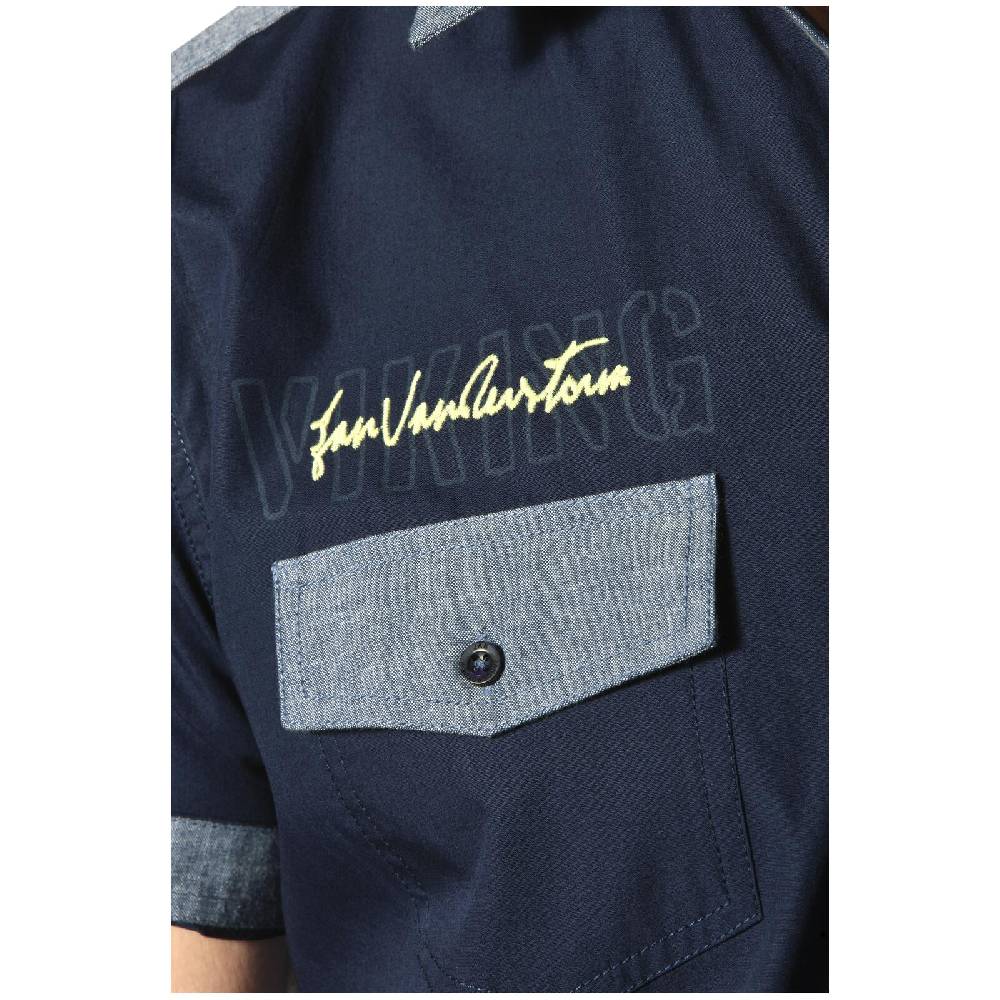 Jan Vanderstorm Kurzarmhemd HERKKO Dunkelblau