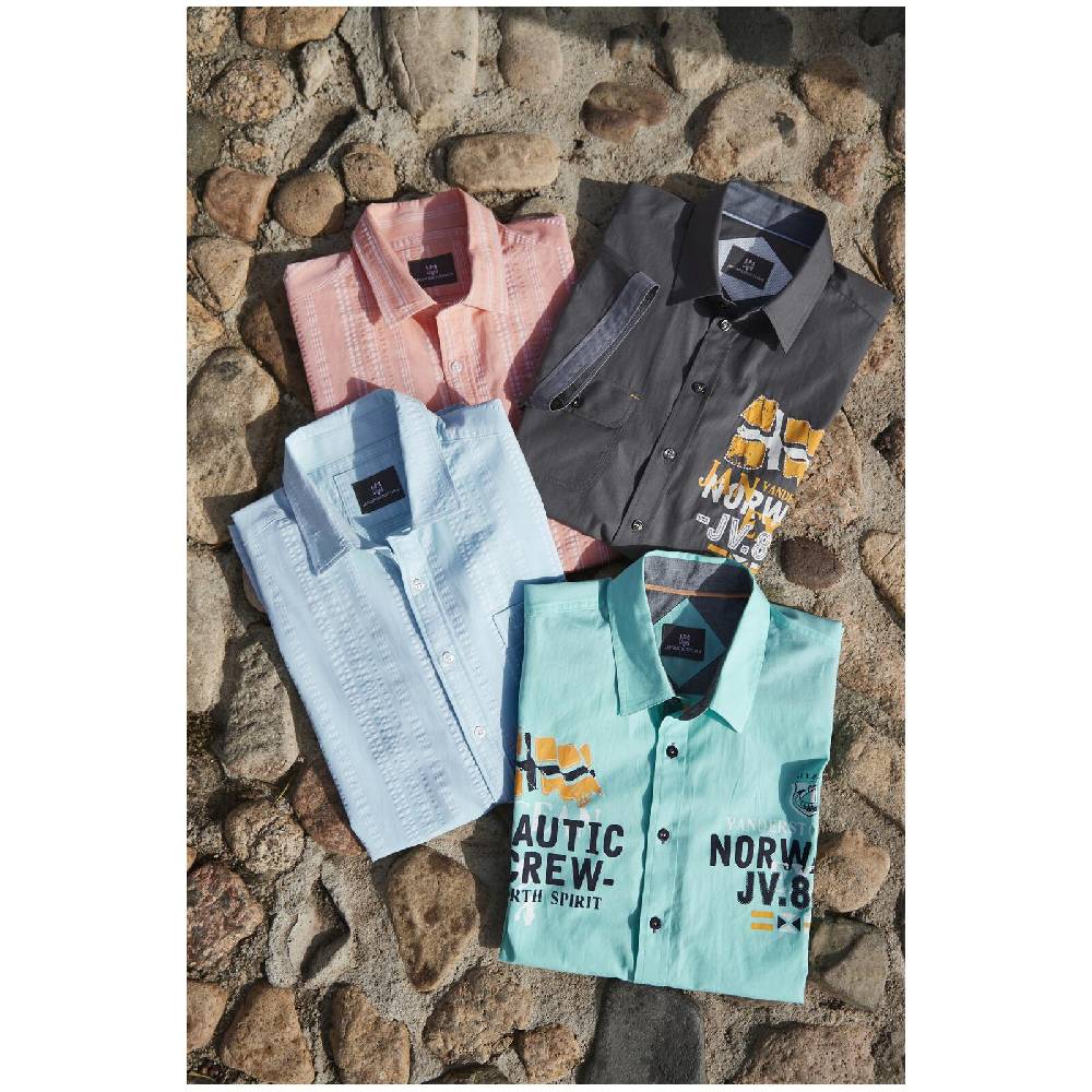 Jan Vanderstorm Kurzarmhemd HILDEMAR Türkis