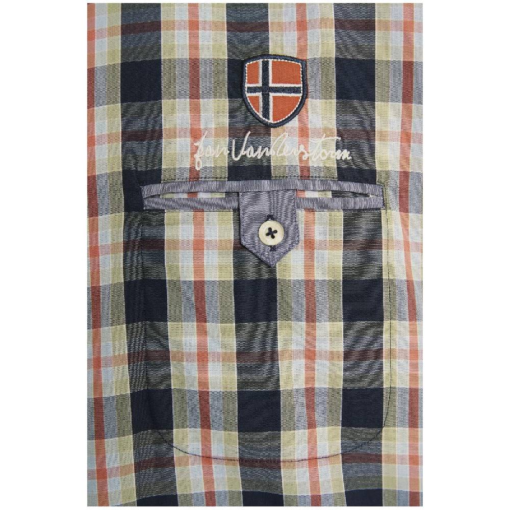 Jan Vanderstorm Kurzarmhemd JOOS Orange Kariert