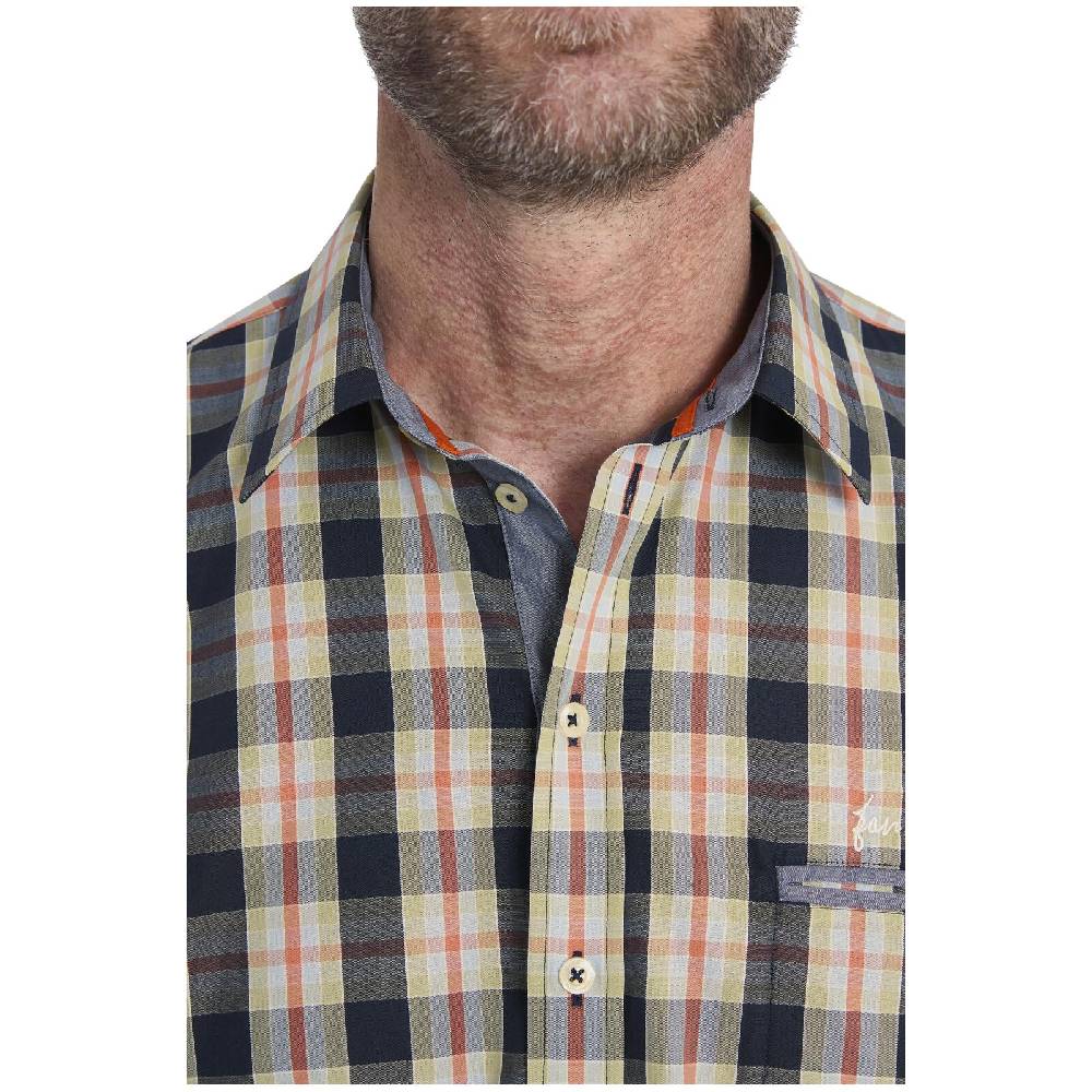 Jan Vanderstorm Kurzarmhemd JOOS Orange Kariert