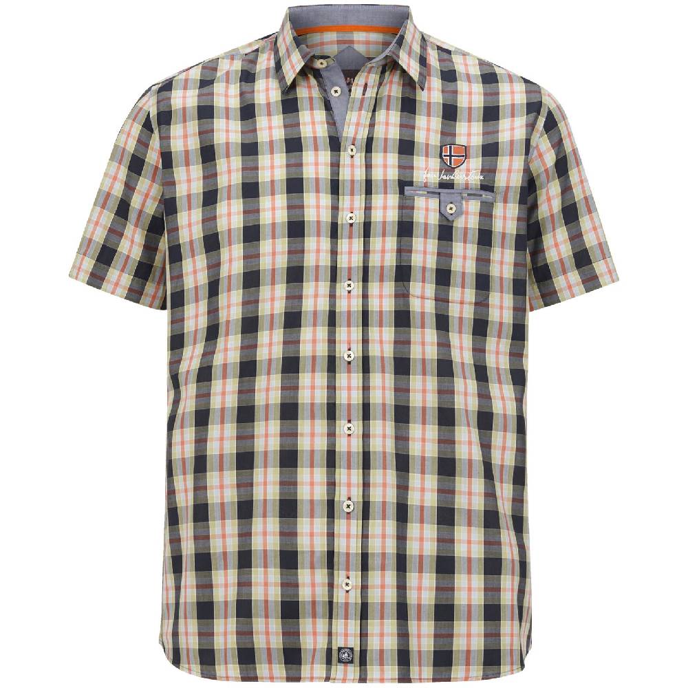 Jan Vanderstorm Kurzarmhemd JOOS orange kariert