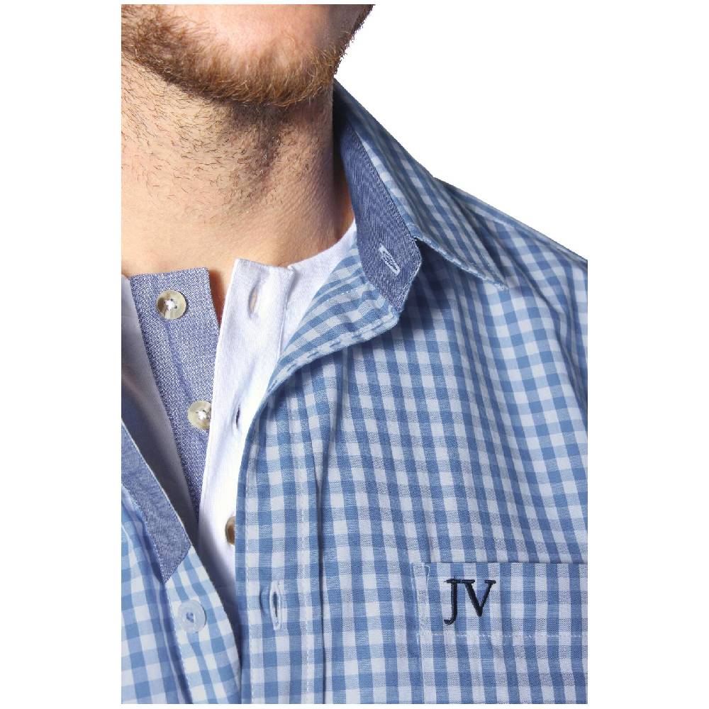 Jan Vanderstorm Kurzarmhemd KJETTIL Blau