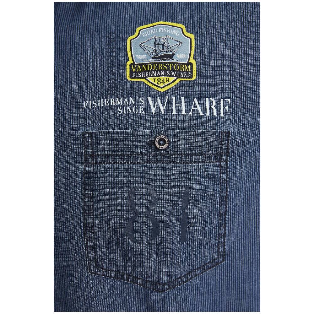 Jan Vanderstorm Kurzarmhemd LANDOLF Blau Gestreift