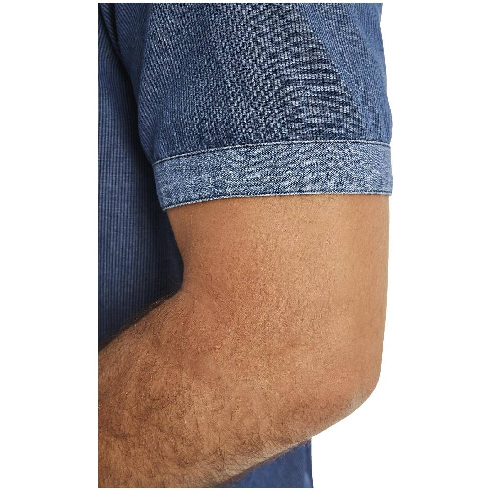 Jan Vanderstorm Kurzarmhemd LANDOLF Blau Gestreift