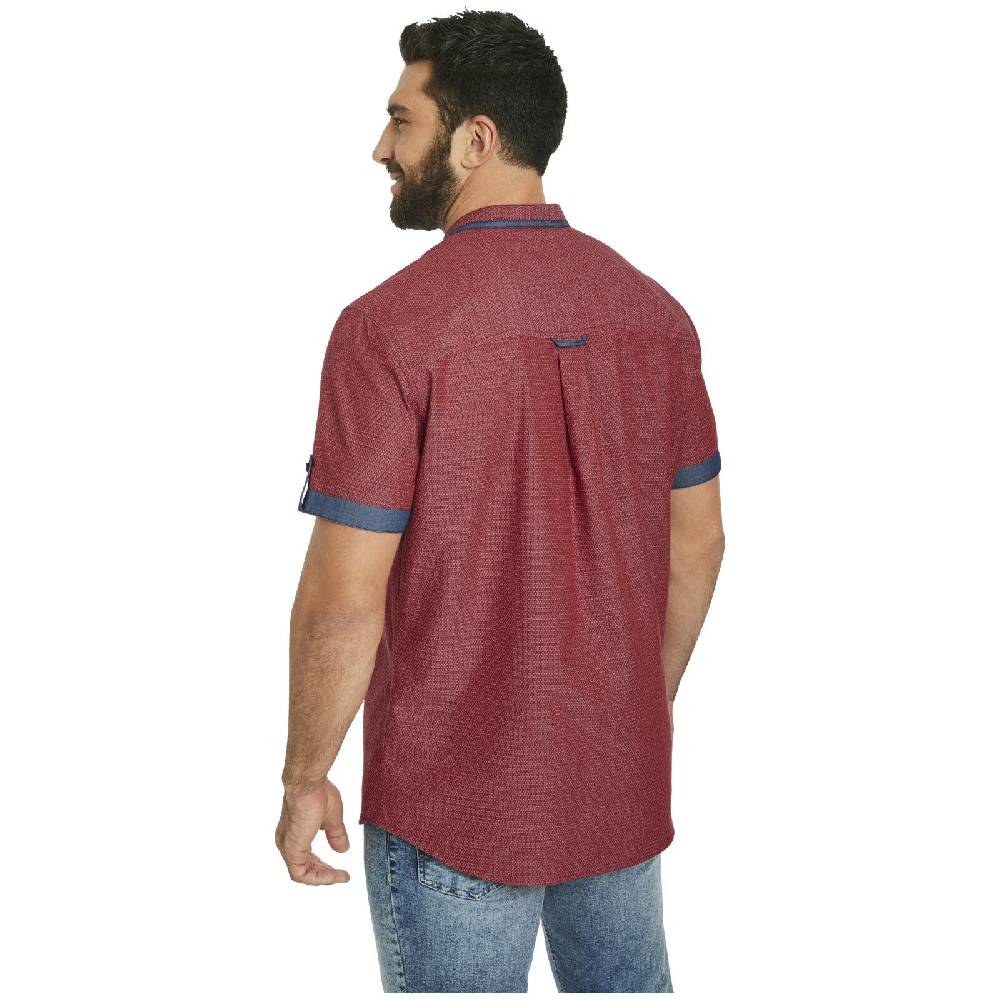 Jan Vanderstorm Kurzarmhemd LODMUND Rot Gemustert