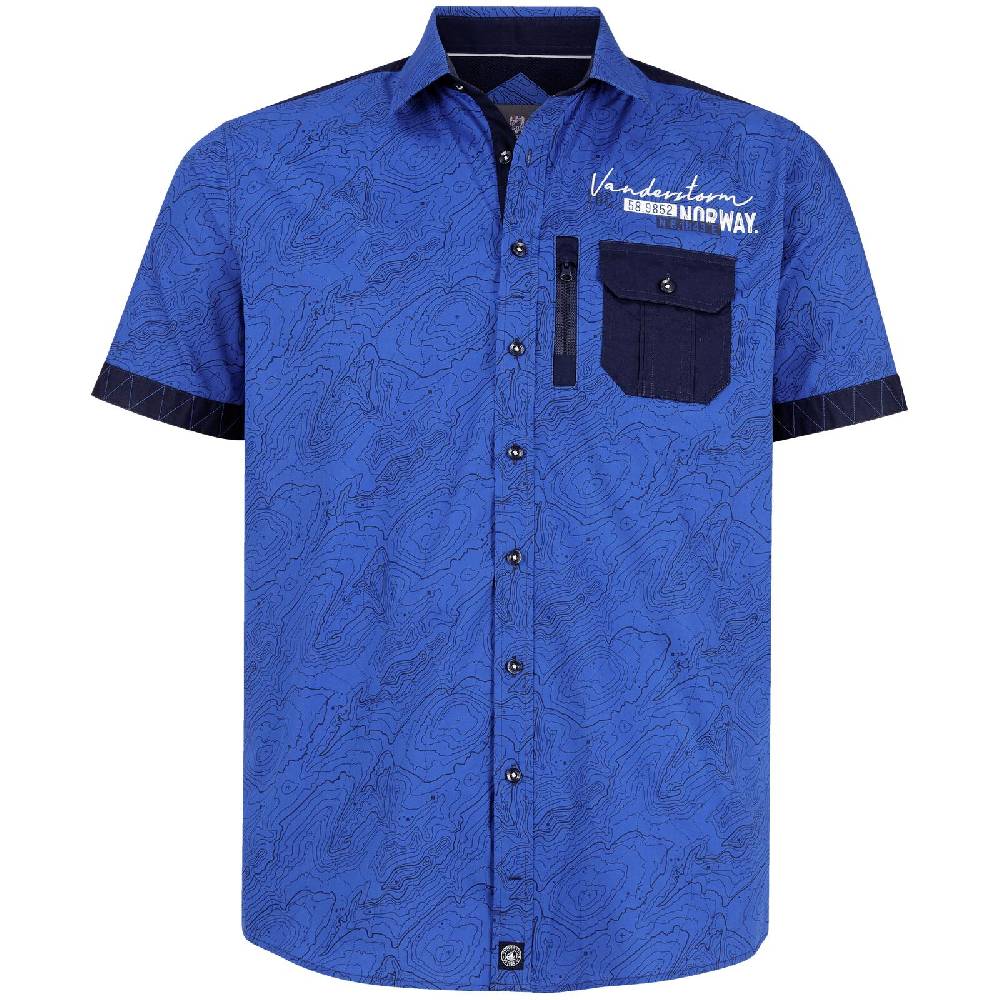 Jan Vanderstorm Kurzarmhemd LYSANDER royal blau