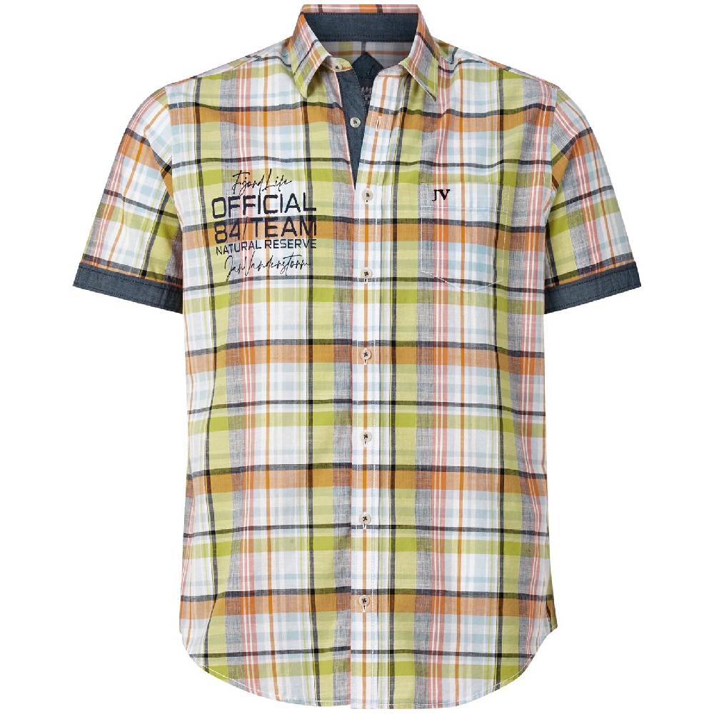 Jan Vanderstorm Kurzarmhemd MAART grün kariert