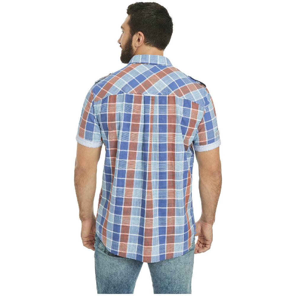 Jan Vanderstorm Kurzarmhemd MALMFINN Blau Kariert