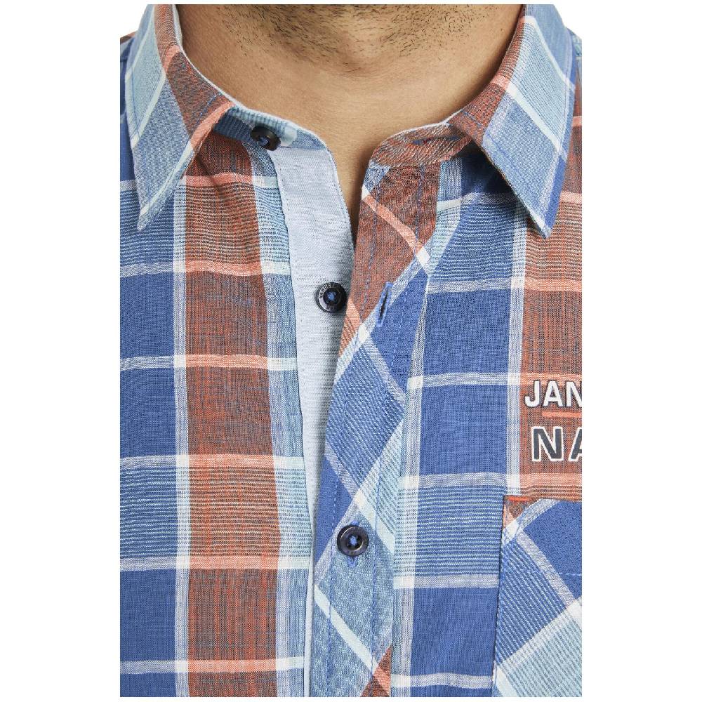 Jan Vanderstorm Kurzarmhemd MALMFINN Blau Kariert