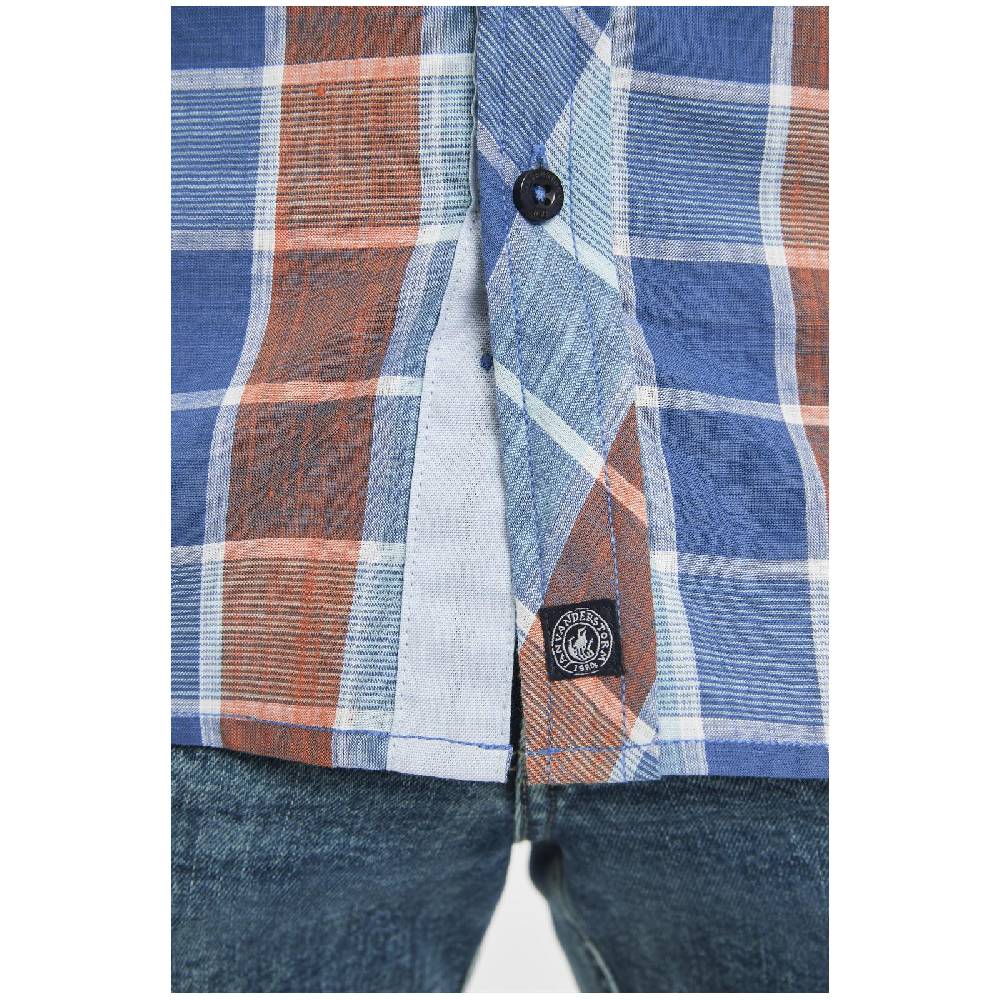 Jan Vanderstorm Kurzarmhemd MALMFINN Blau Kariert