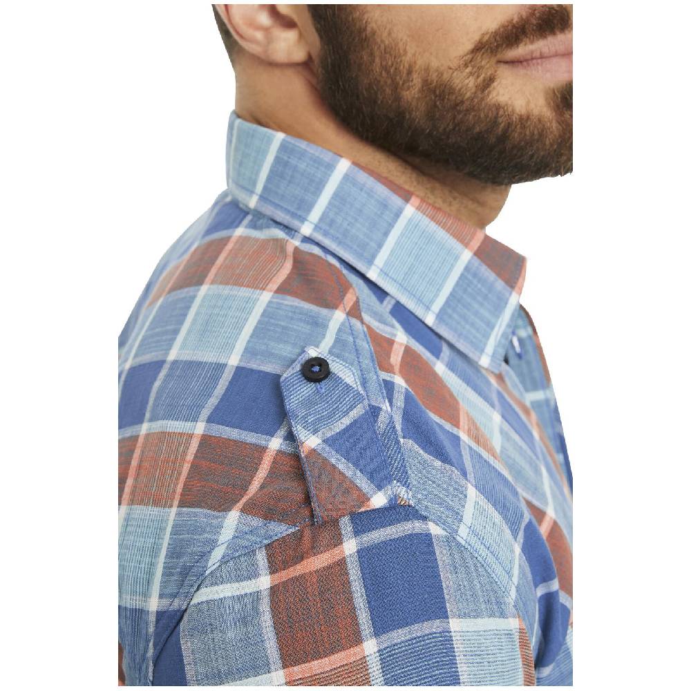 Jan Vanderstorm Kurzarmhemd MALMFINN Blau Kariert