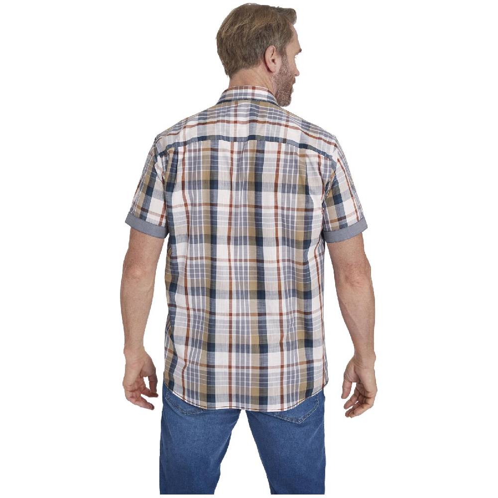 Jan Vanderstorm Kurzarmhemd MOMMO Oliv Kariert