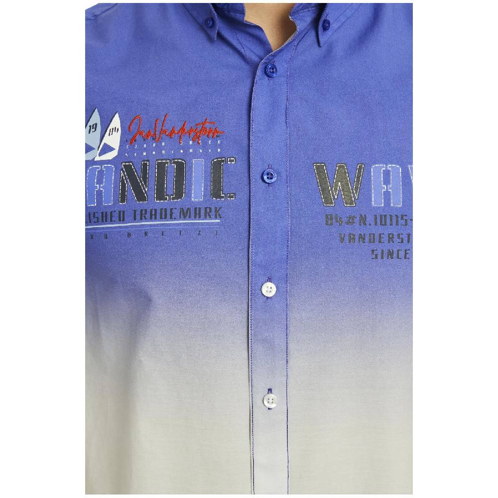 Jan Vanderstorm Kurzarmhemd ODDI Royal Blau