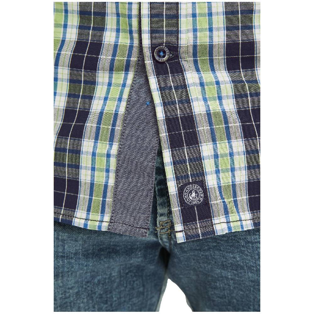 Jan Vanderstorm Kurzarmhemd OWE Dunkelblau Kariert