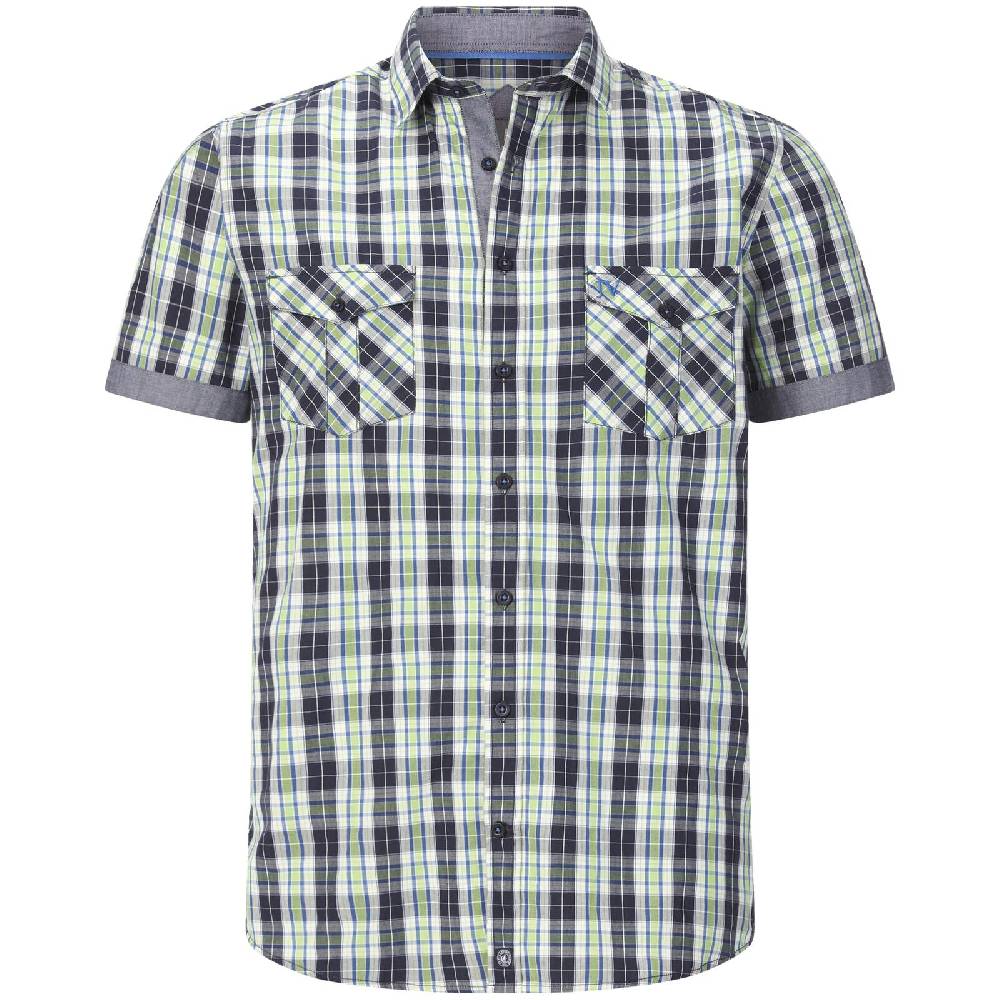 Jan Vanderstorm Kurzarmhemd OWE dunkelblau kariert