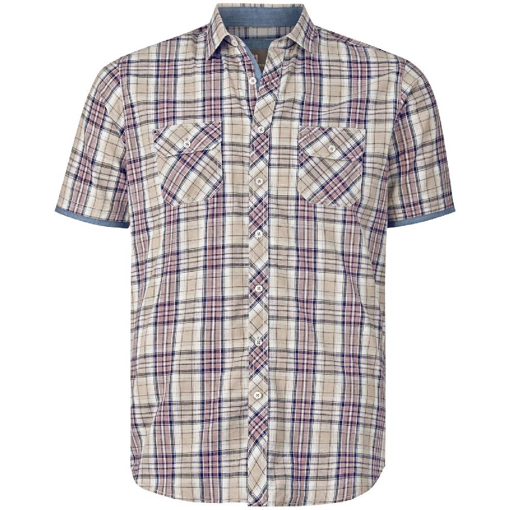 Jan Vanderstorm Kurzarmhemd PALLE beige kariert