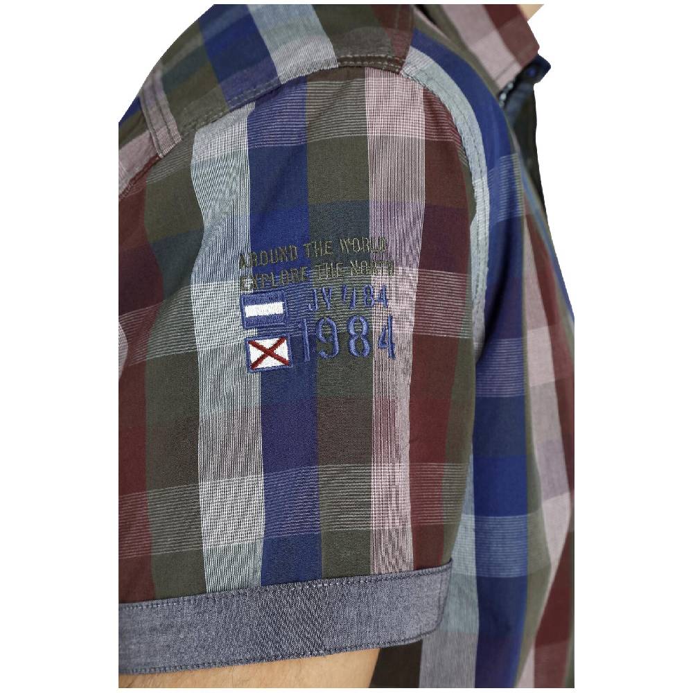 Jan Vanderstorm Kurzarmhemd REEDO Rot Blau Kariert