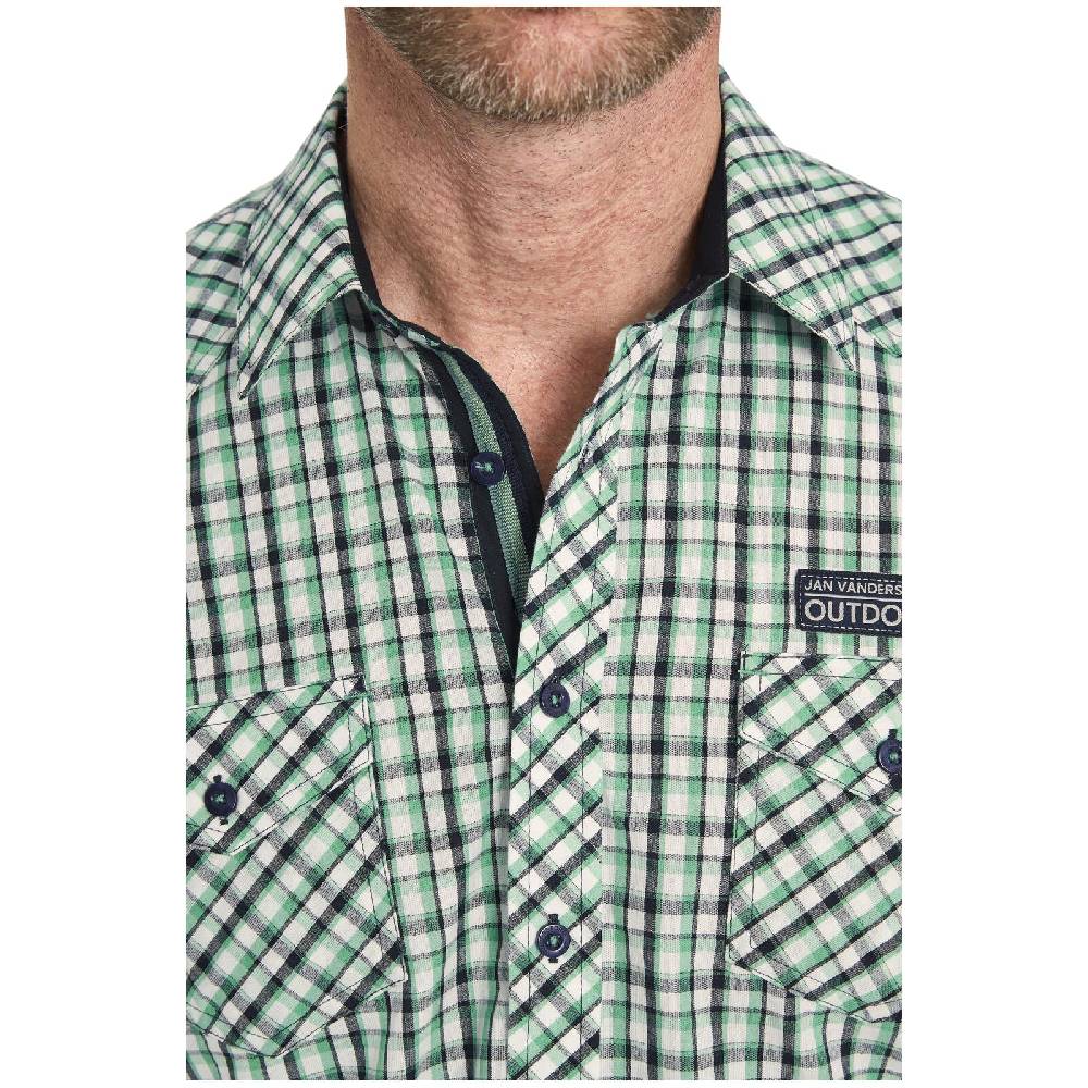 Jan Vanderstorm Kurzarmhemd SIMUN Grün Kariert