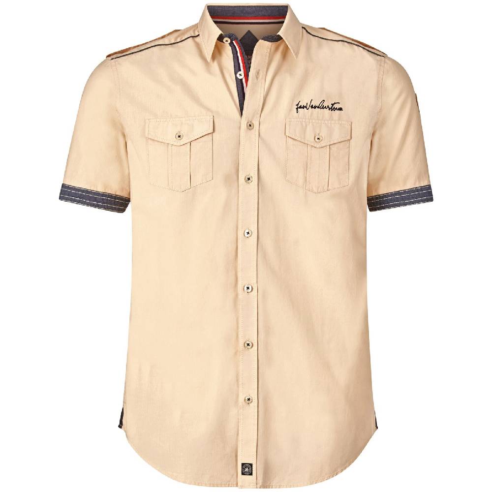 Jan Vanderstorm Kurzarmhemd SKIRNIR beige