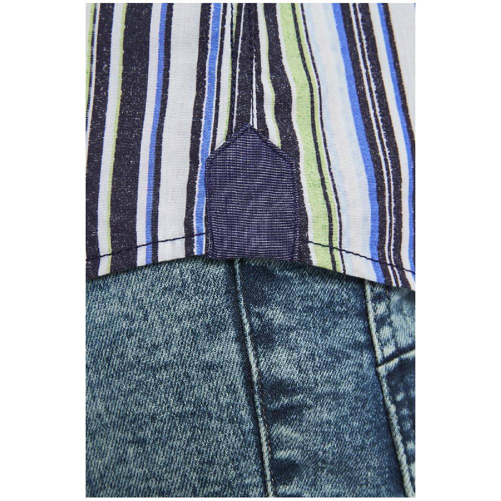 Jan Vanderstorm Kurzarmhemd VETTE Blau Gestreift