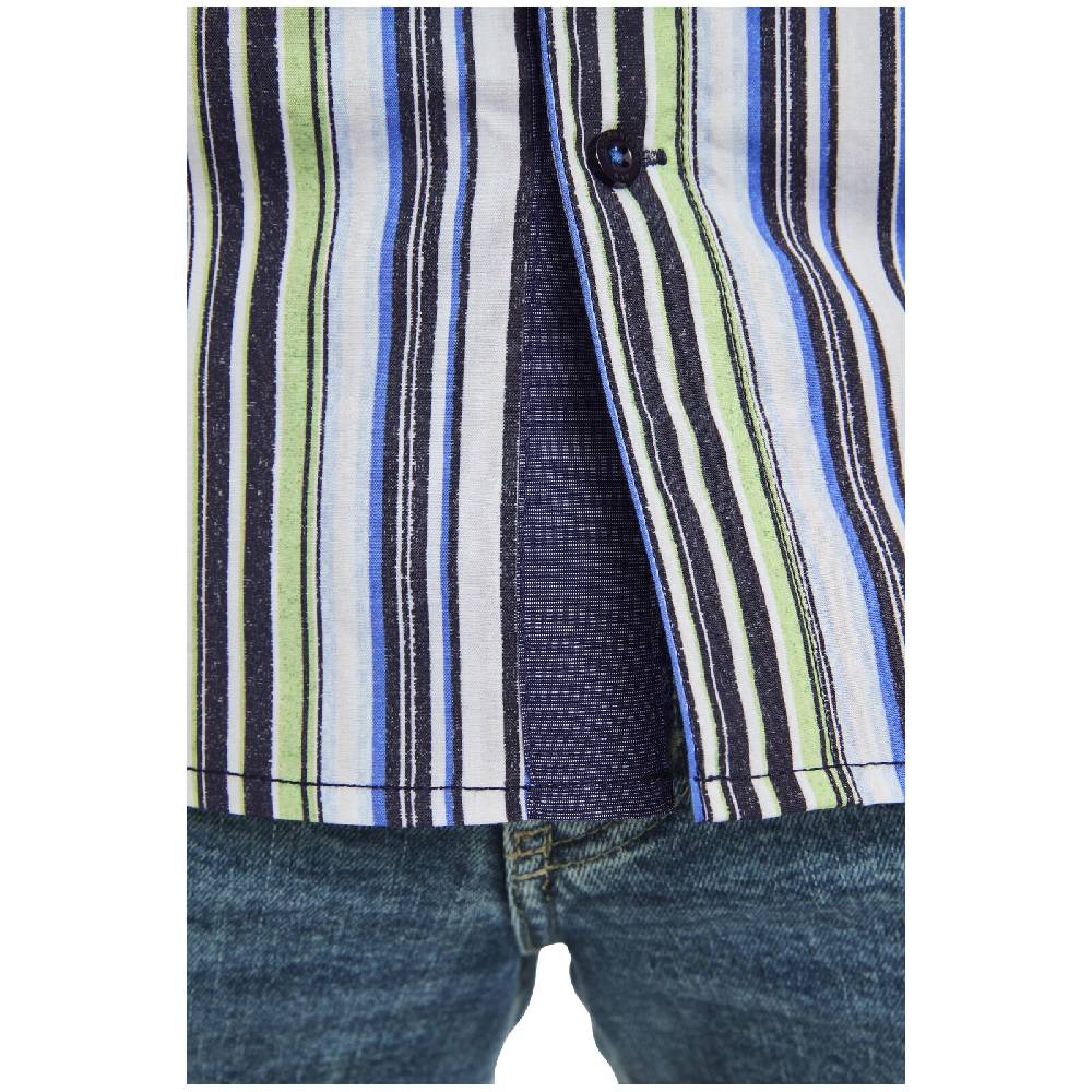 Jan Vanderstorm Kurzarmhemd VETTE Blau Gestreift