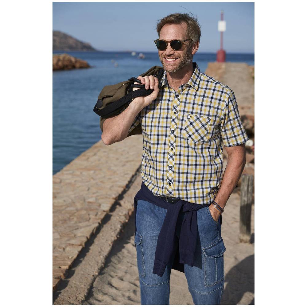 Jan Vanderstorm Kurzarmhemd WERNHER Gelb Kariert