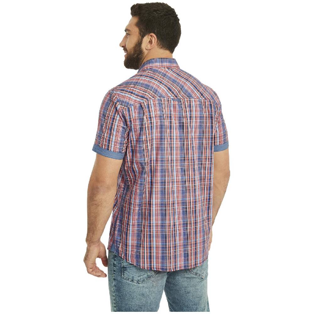 Jan Vanderstorm Kurzarmhemd WIM Orange Kariert