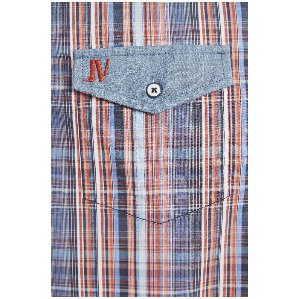 Jan Vanderstorm Kurzarmhemd WIM Orange Kariert