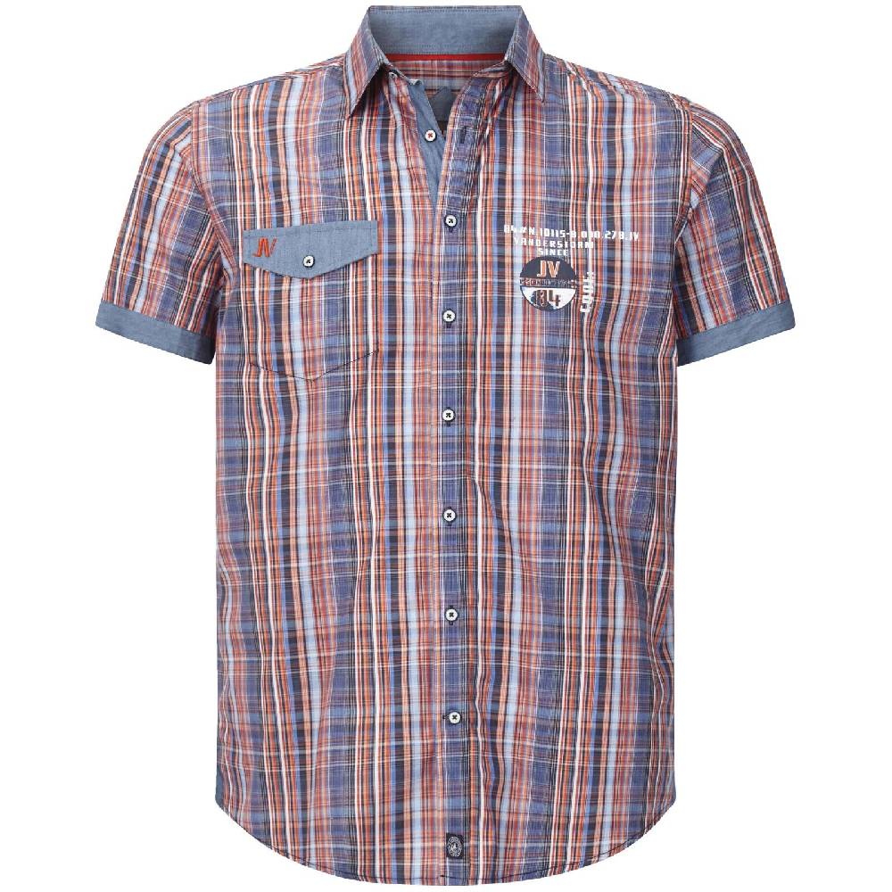 Jan Vanderstorm Kurzarmhemd WIM orange kariert