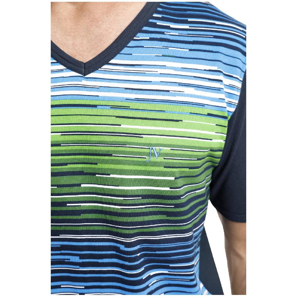 Jan Vanderstorm Kurzer Schlafanzug AUDUN Blau Grün