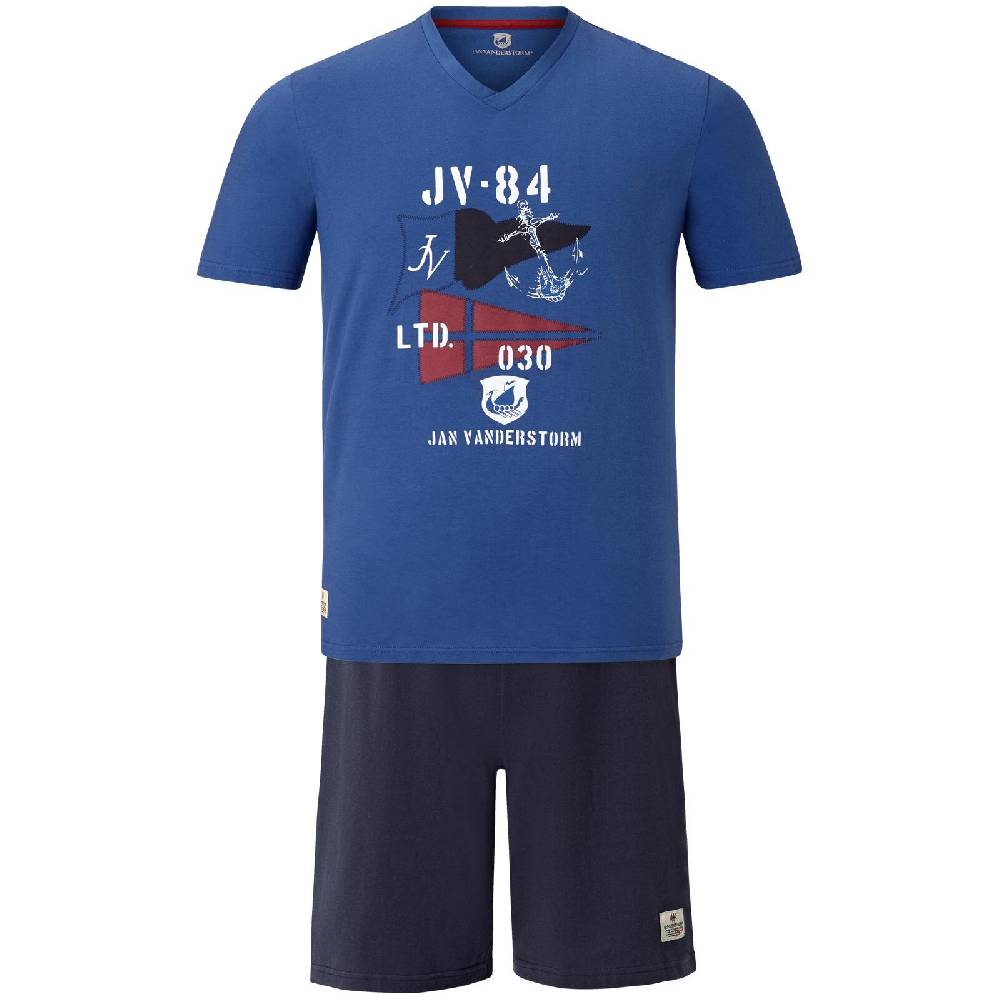 Jan Vanderstorm Kurzer Schlafanzug BENGT blau