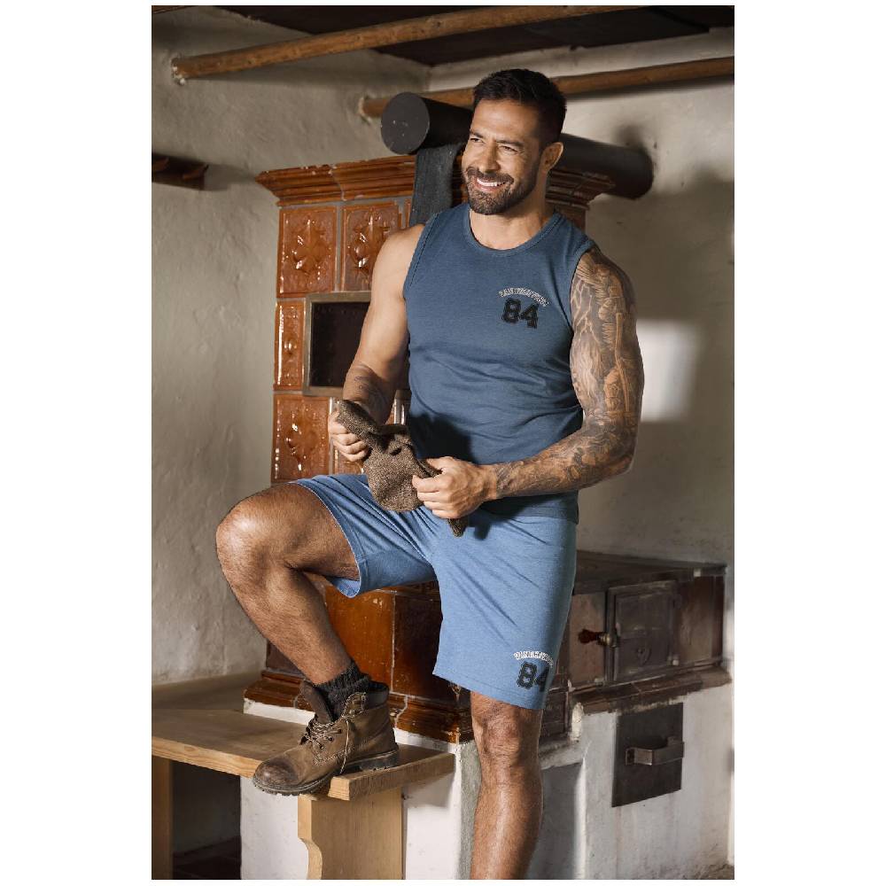 Jan Vanderstorm Kurzer Schlafanzug LANDOGAR Blau