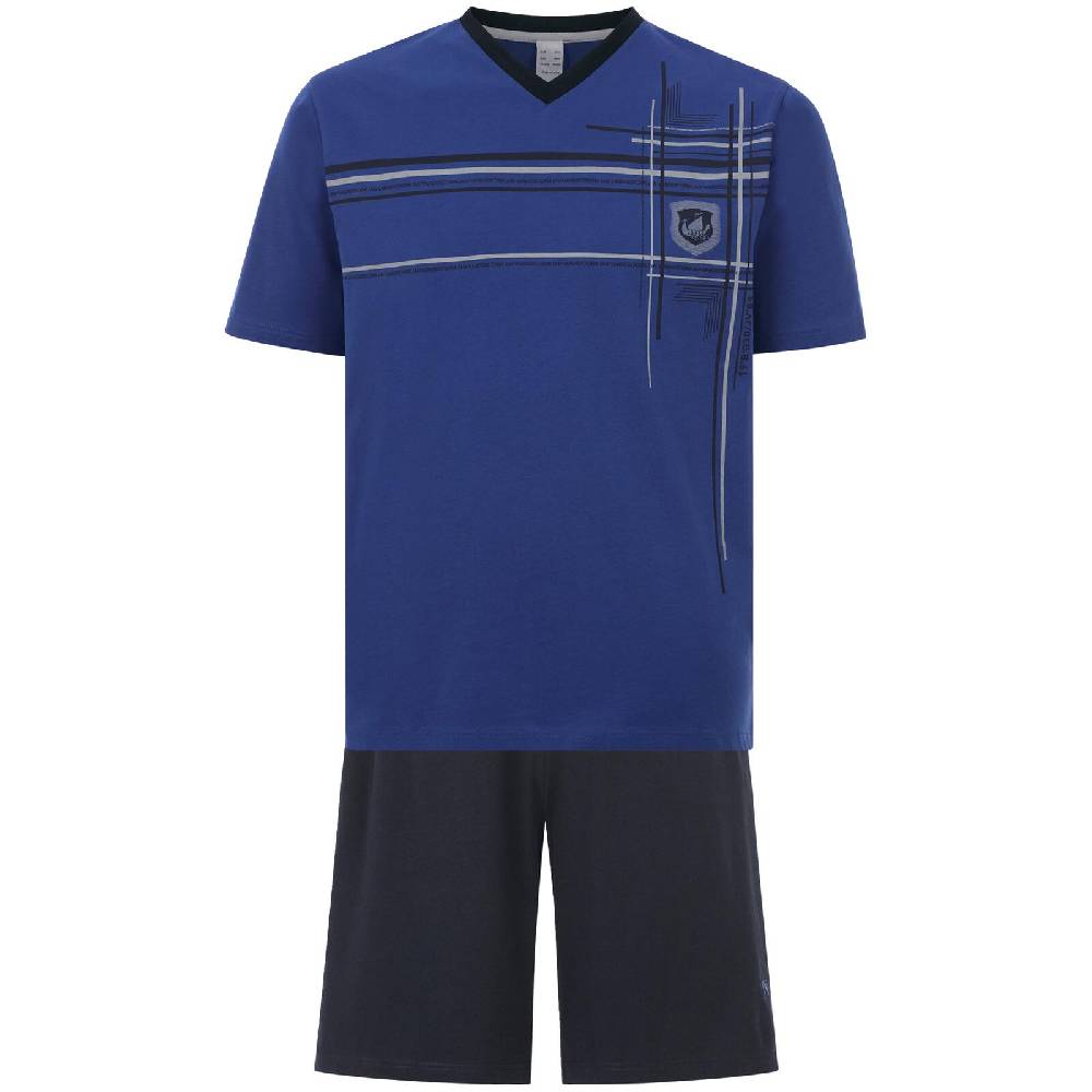 Jan Vanderstorm Kurzer Schlafanzug YORICK blau