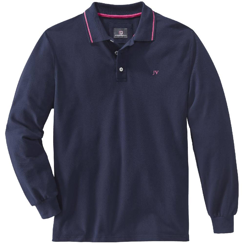 Jan Vanderstorm Langarm-Poloshirt ELLIS Dunkelblau