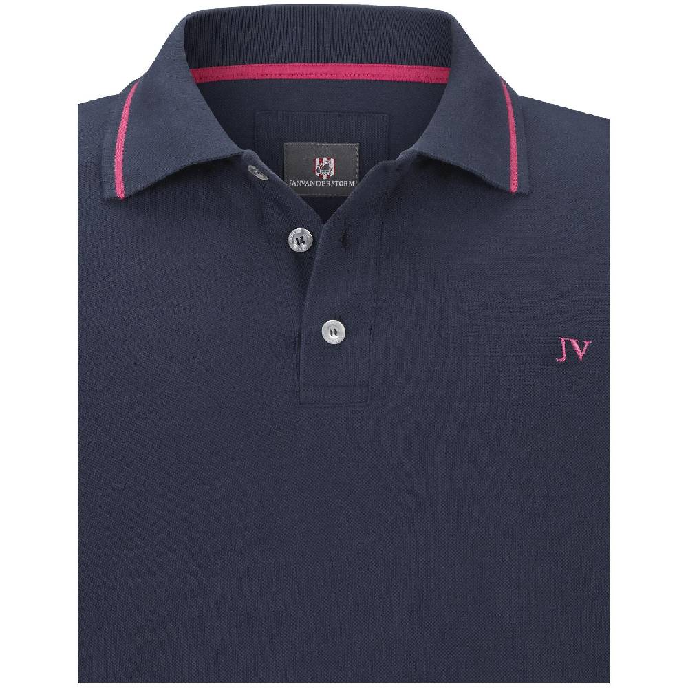 Jan Vanderstorm Langarm-Poloshirt ELLIS Dunkelblau