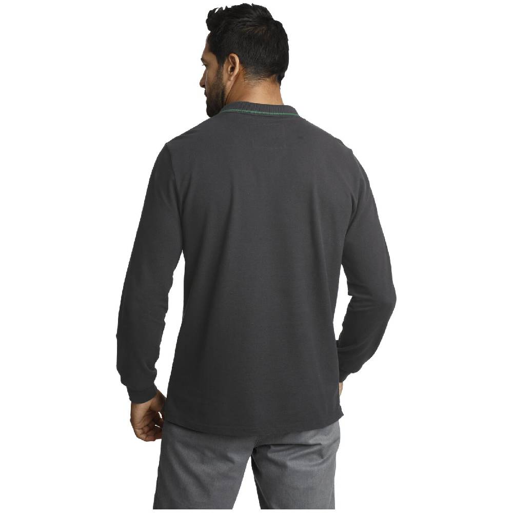 Jan Vanderstorm Langarm-Poloshirt ELLIS Dunkelgrau