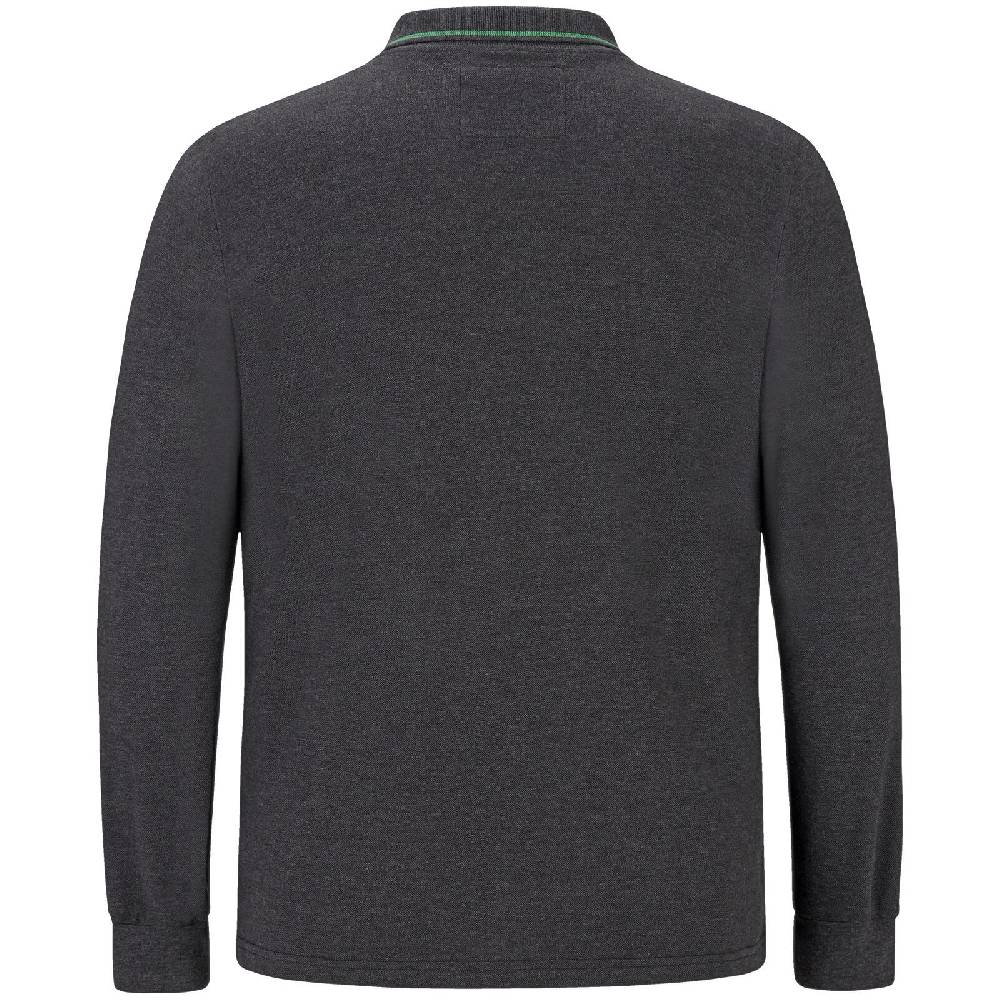 Jan Vanderstorm Langarm-Poloshirt ELLIS Dunkelgrau