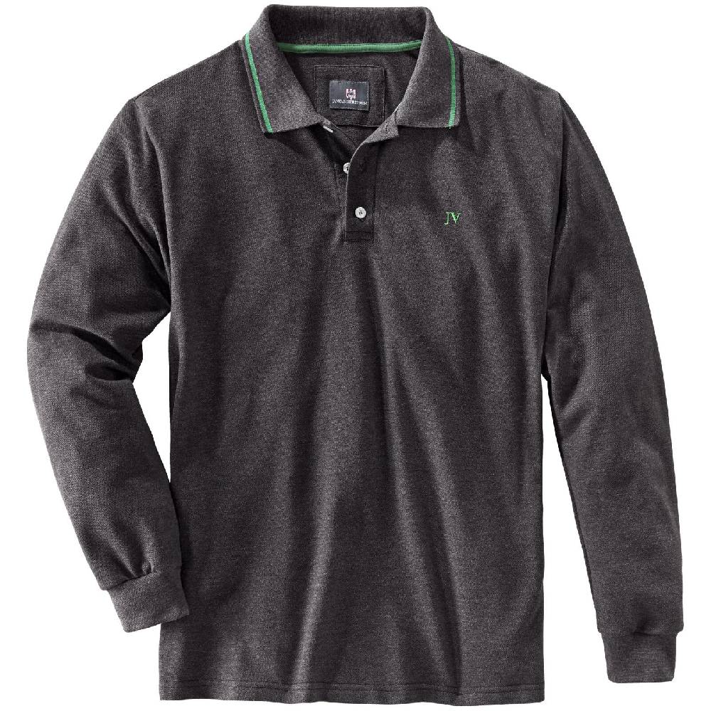 Jan Vanderstorm Langarm-Poloshirt ELLIS Dunkelgrau