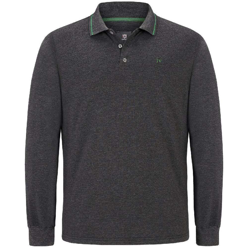 Jan Vanderstorm Langarm-Poloshirt ELLIS dunkelgrau