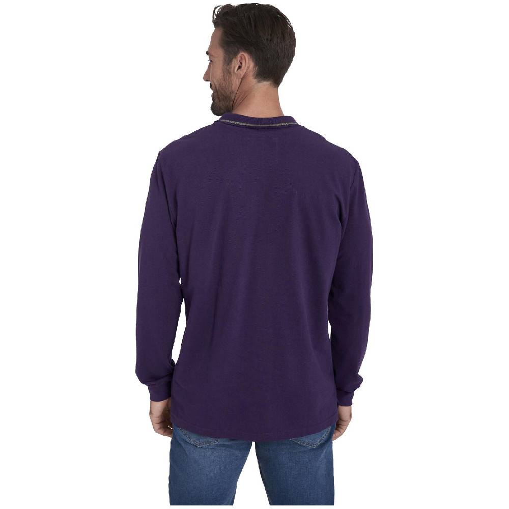 Jan Vanderstorm Langarm-Poloshirt ELLIS Lila