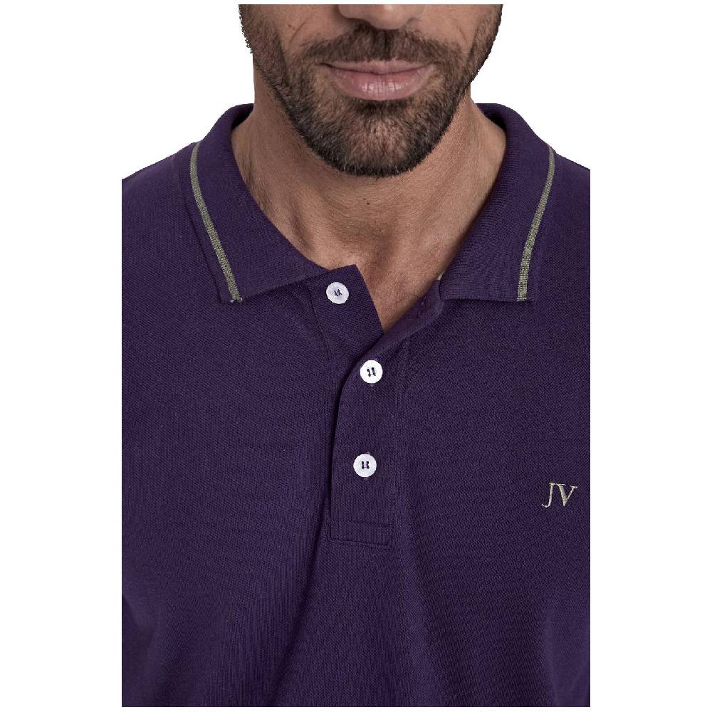 Jan Vanderstorm Langarm-Poloshirt ELLIS Lila