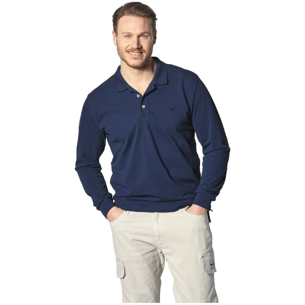 Jan Vanderstorm Langarm-Poloshirt ELLIS Royal Blau