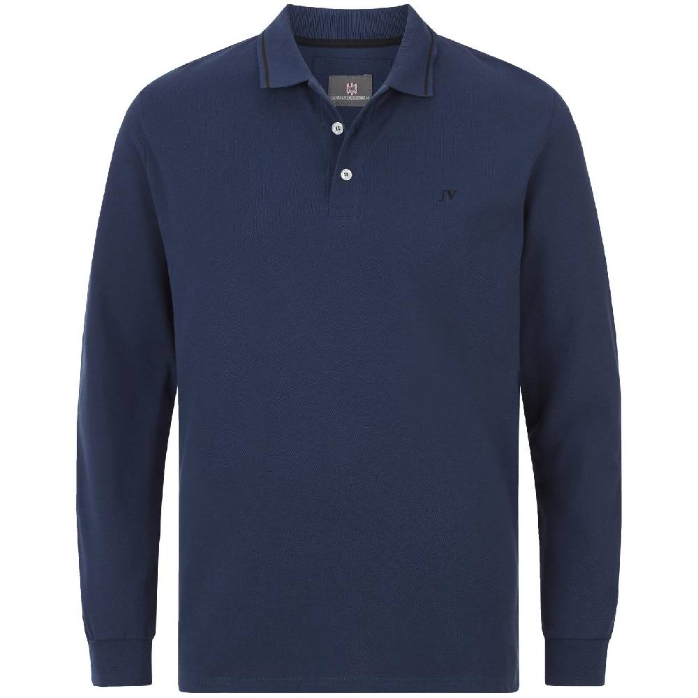 Jan Vanderstorm Langarm-Poloshirt ELLIS royal blau