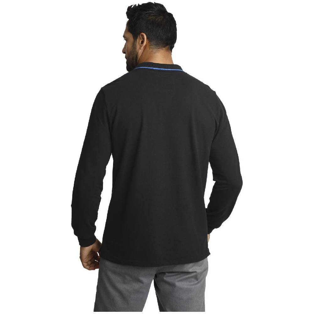 Jan Vanderstorm Langarm-Poloshirt ELLIS Schwarz